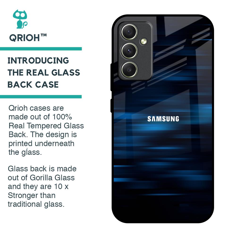 Blue Rough Abstract Glass Case for Samsung Galaxy A34 5G