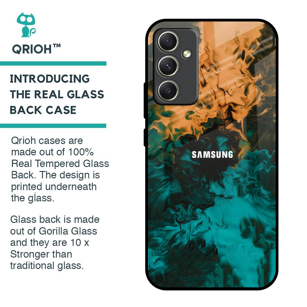 Watercolor Wave Glass Case for Samsung Galaxy A34 5G
