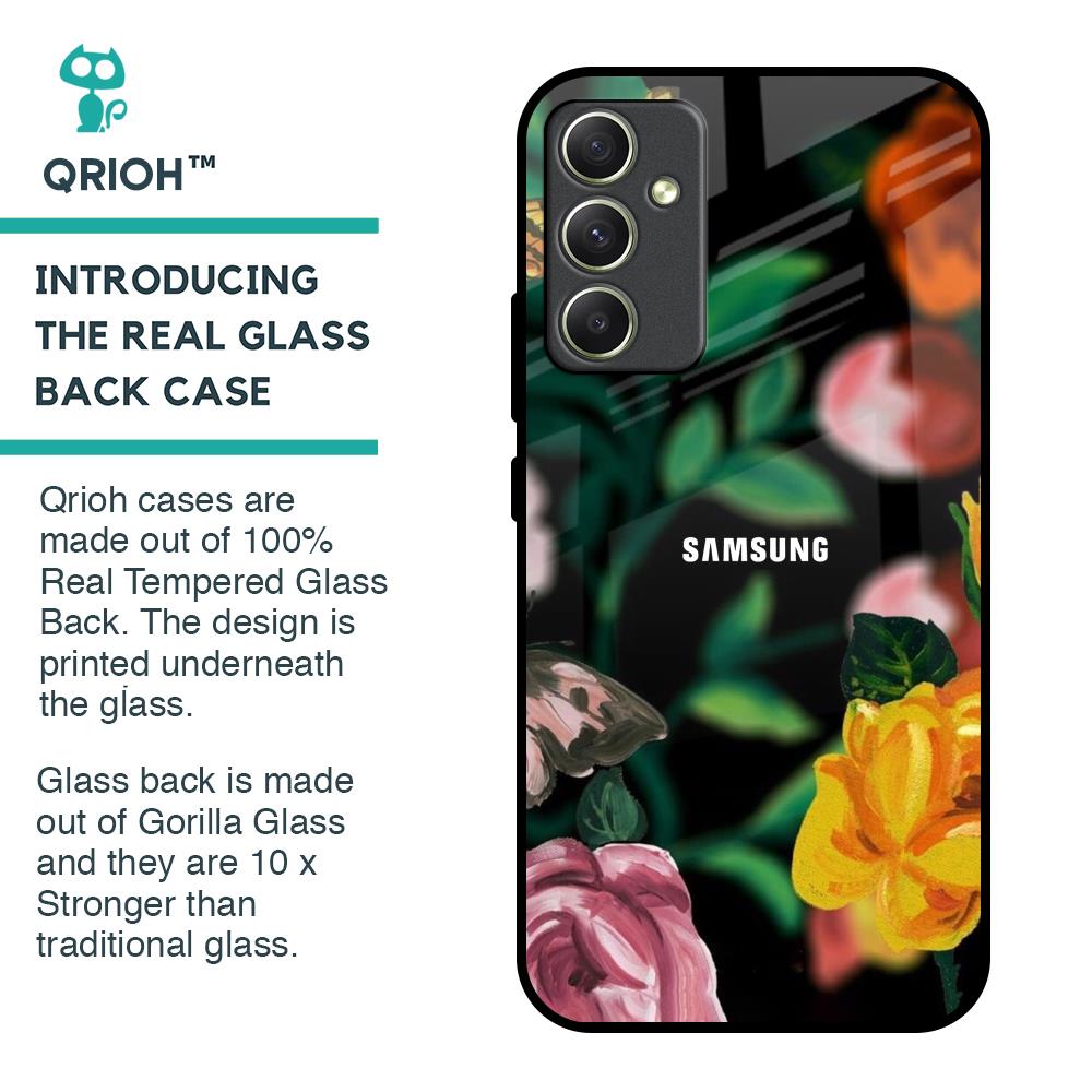 Flowers & Butterfly Glass Case for Samsung Galaxy A34 5G