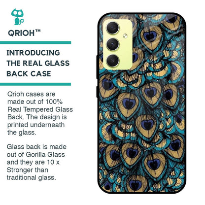 Peacock Feathers Glass case for Samsung Galaxy A34 5G