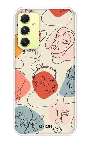 Abstract Faces Samsung Galaxy A34 5G Back Cover