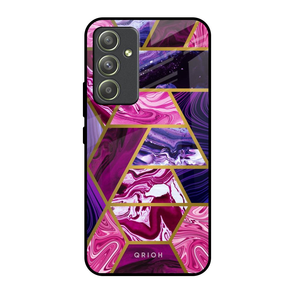 Electroplated Geometric Marble Samsung Galaxy A54 5G Glass Back Cover Online