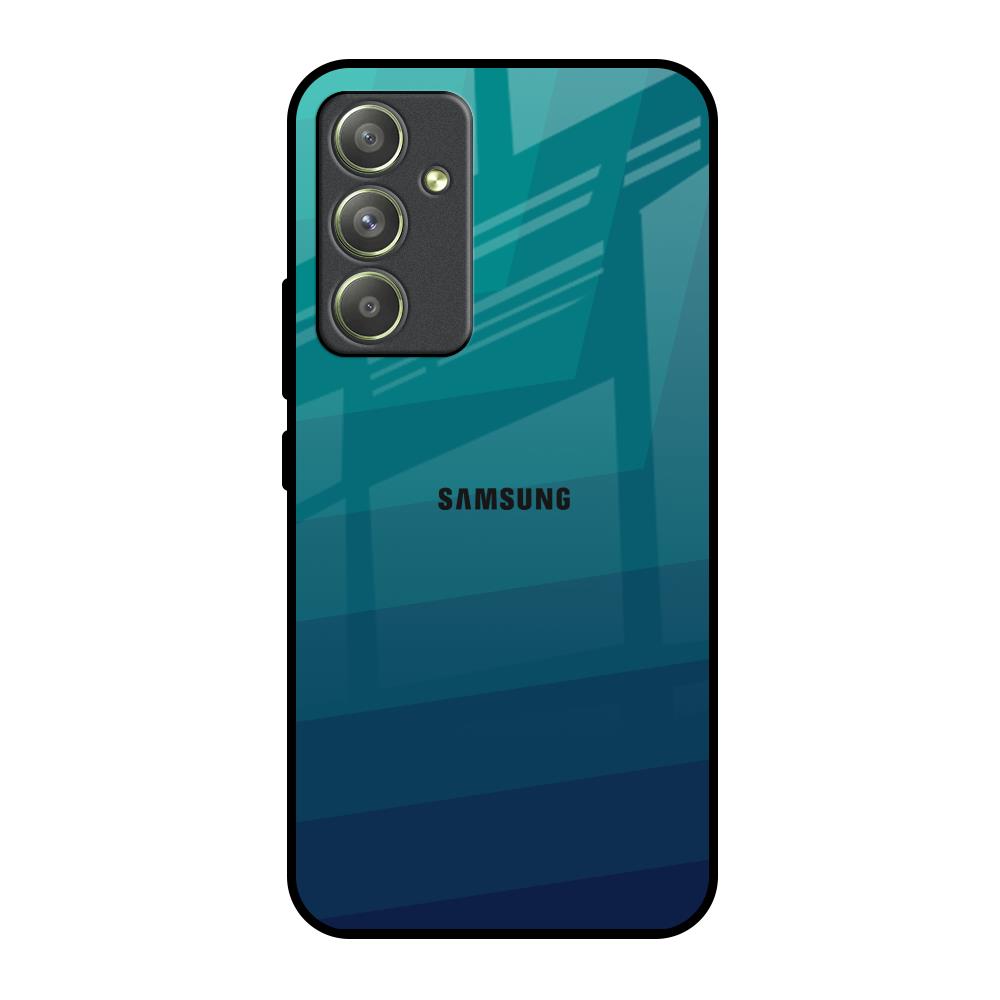 Green Triangle Pattern Samsung Galaxy A54 5G Glass Back Cover Online