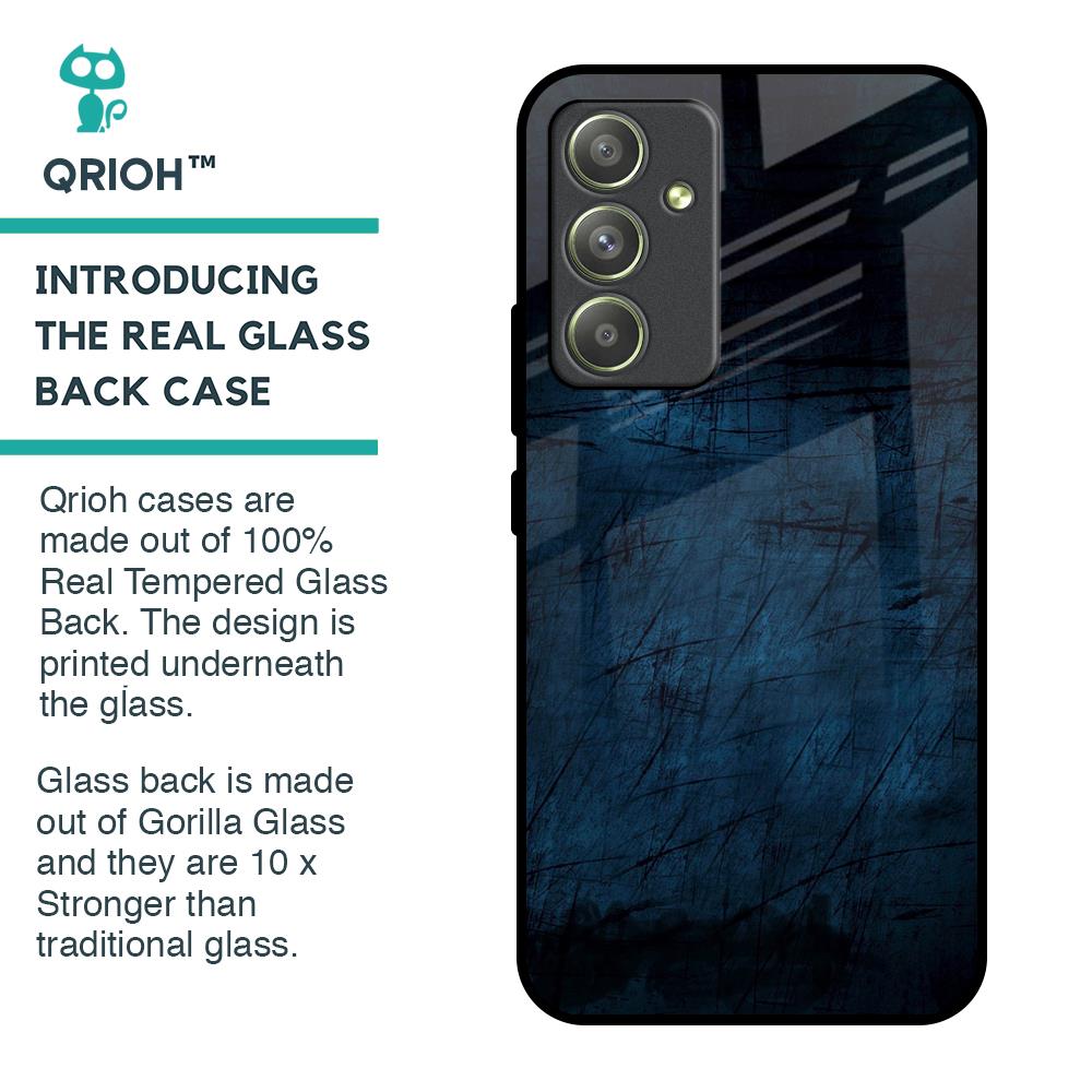 Dark Blue Grunge Glass Case for Samsung Galaxy A54 5G