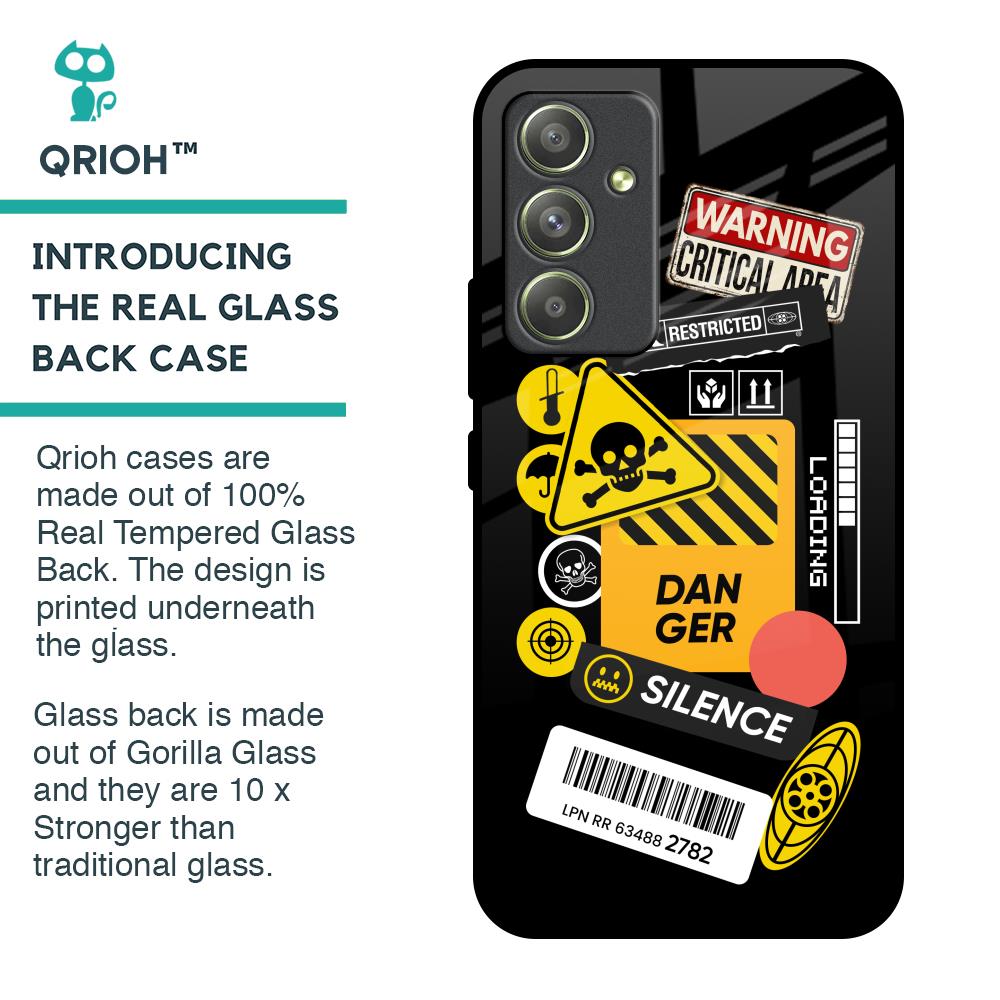 Danger Signs Glass Case for Samsung Galaxy A54 5G