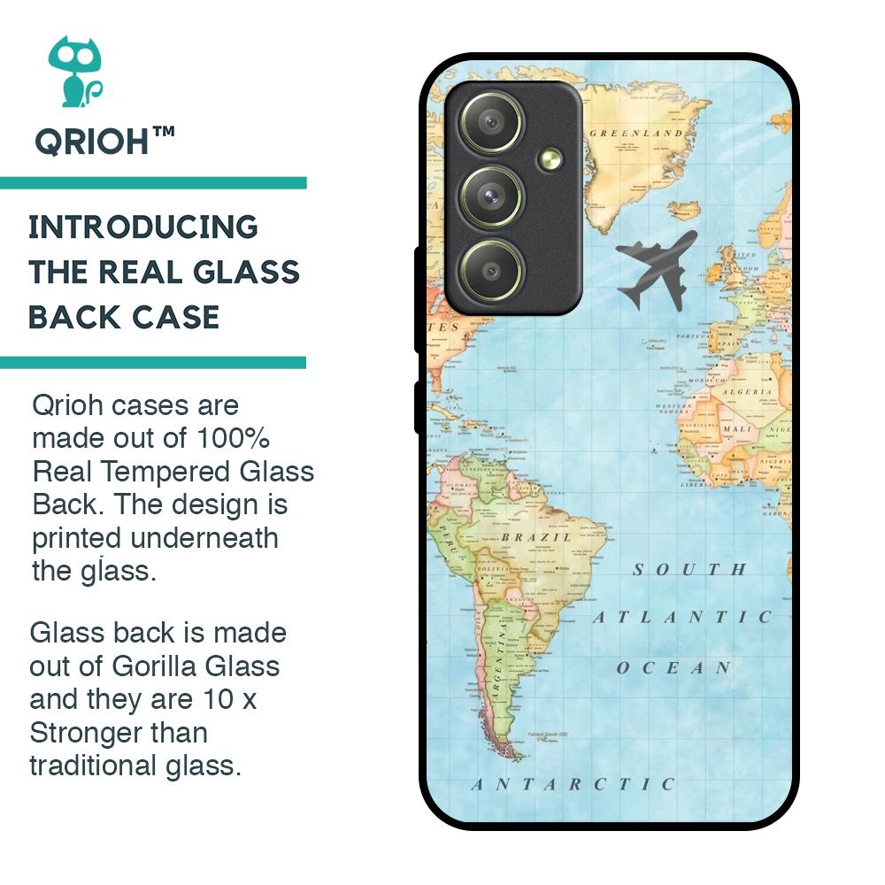 Travel Map Glass Case for Samsung Galaxy A54 5G