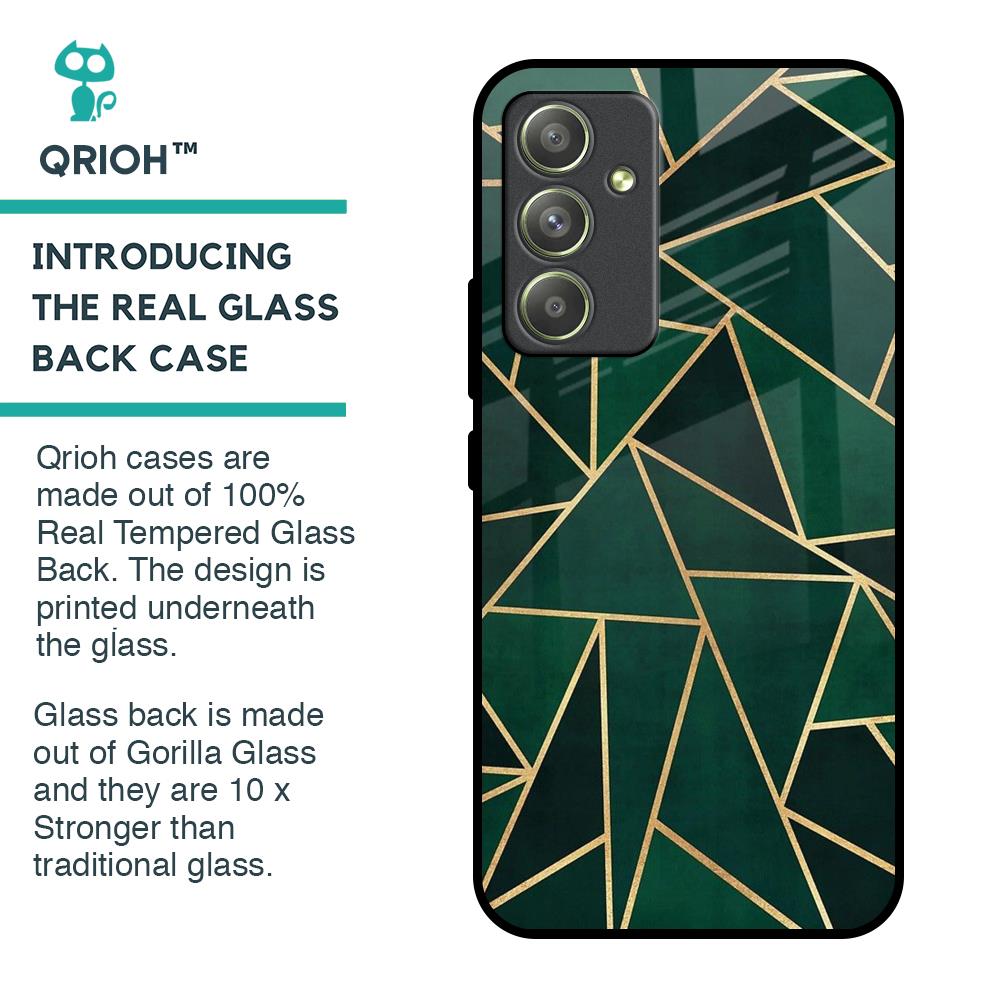 Abstract Green Glass Case For Samsung Galaxy A54 5G