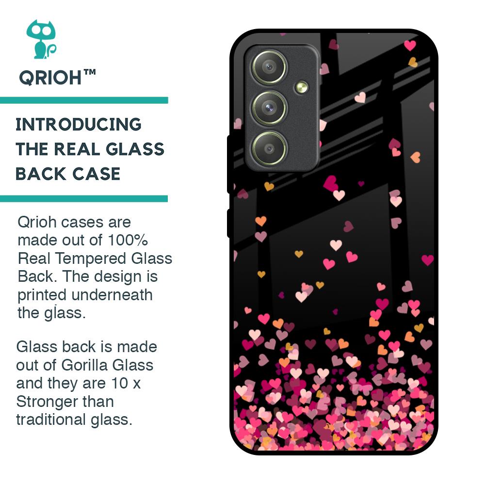 Heart Rain Fall Glass Case For Samsung Galaxy A54 5G