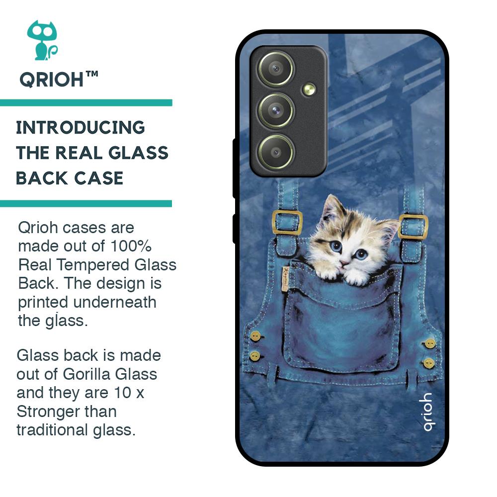Kitty In Pocket Glass Case For Samsung Galaxy A54 5G