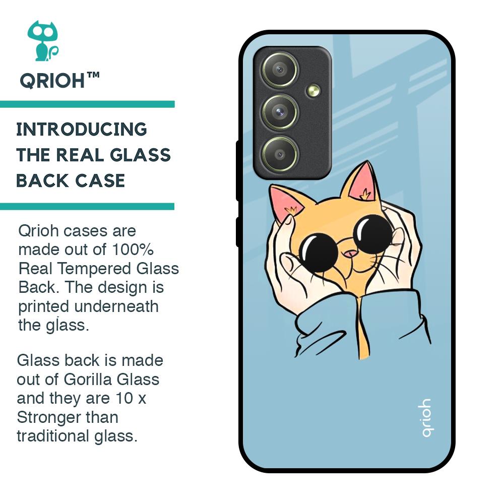 Adorable Cute Kitty Glass Case For Samsung Galaxy A54 5G