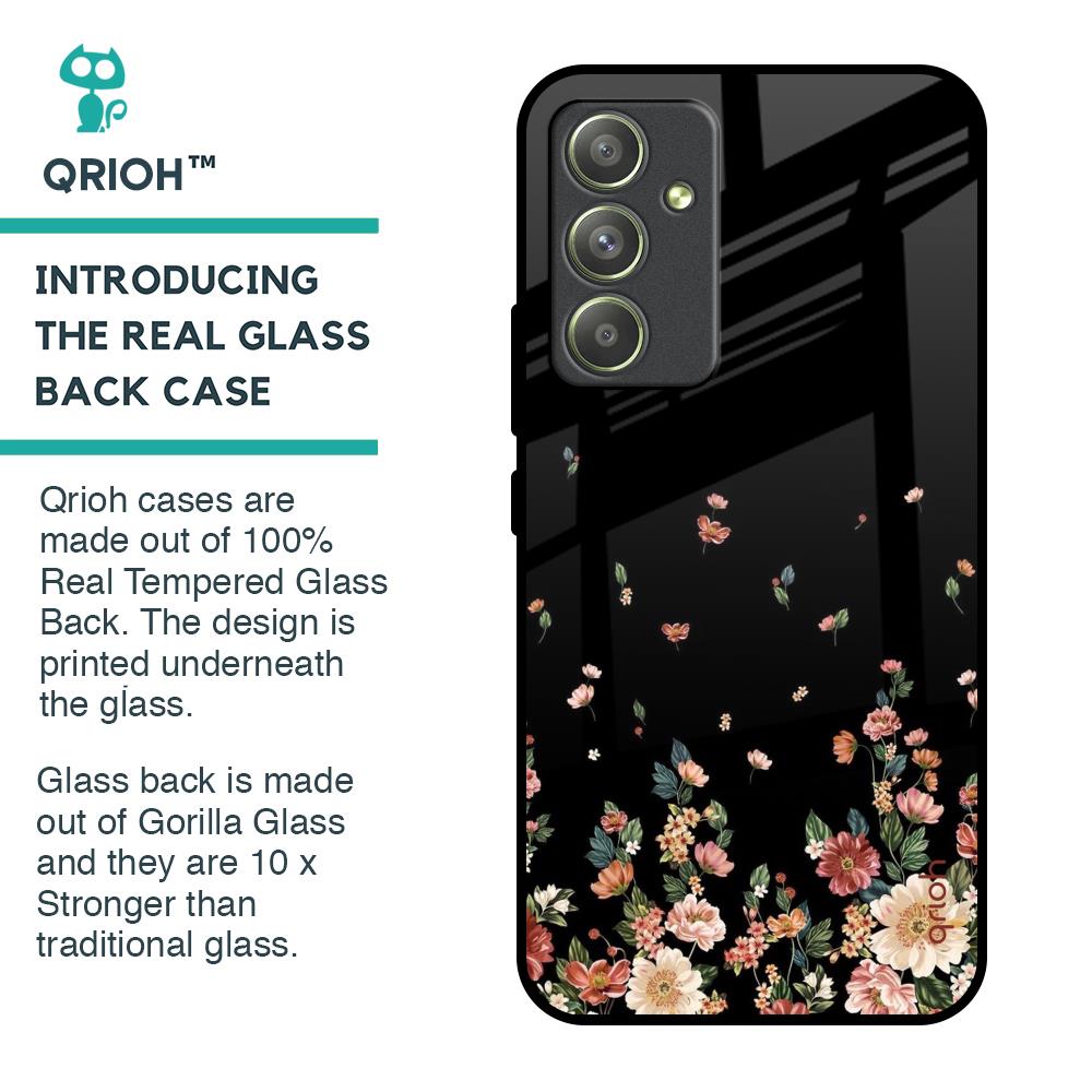 Floating Floral Print Glass Case for Samsung Galaxy A54 5G