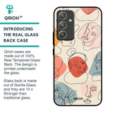Abstract Faces Glass Case for Samsung Galaxy A54 5G