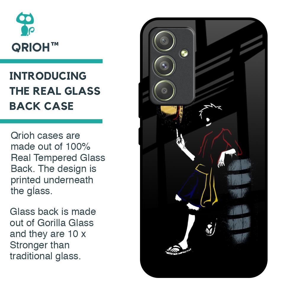 Luffy Line Art Glass Case for Samsung Galaxy A54 5G