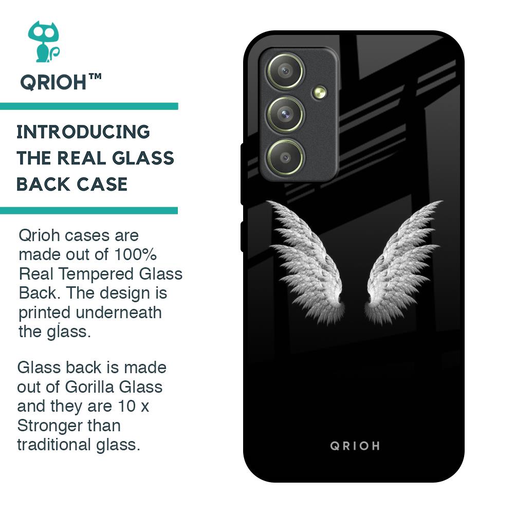 White Angel Wings Glass Case for Samsung Galaxy A54 5G