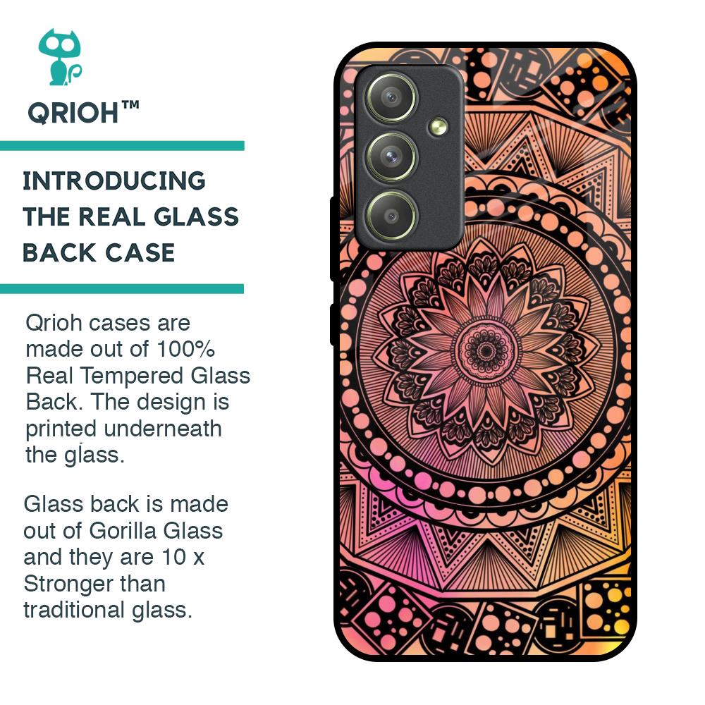 Floral Mandala Glass Case for Samsung Galaxy A54 5G