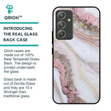 Pink & Gold Gllitter Marble Glass Case for Samsung Galaxy A54 5G