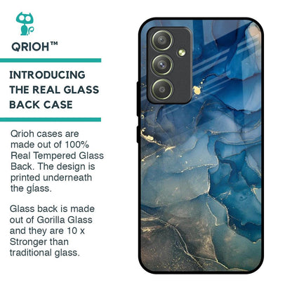 Blue Cool Marble Glass Case for Samsung Galaxy A54 5G