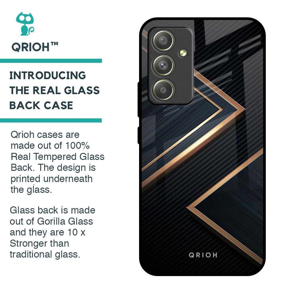 Sleek Golden & Navy Glass Case for Samsung Galaxy A54 5G