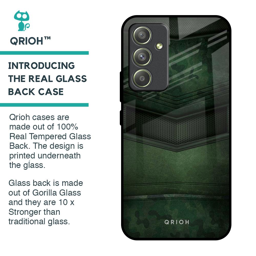 Green Leather Glass Case for Samsung Galaxy A54 5G