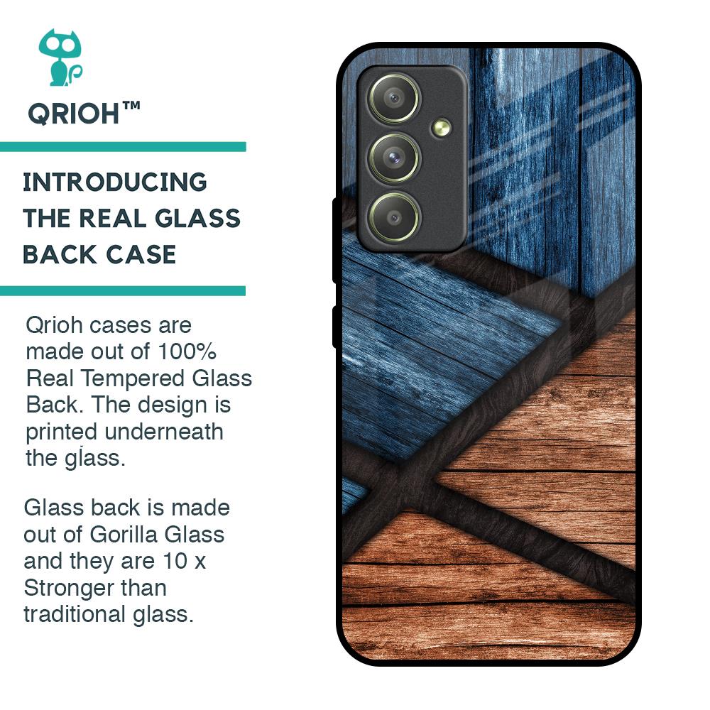 Wooden Tiles Glass Case for Samsung Galaxy A54 5G