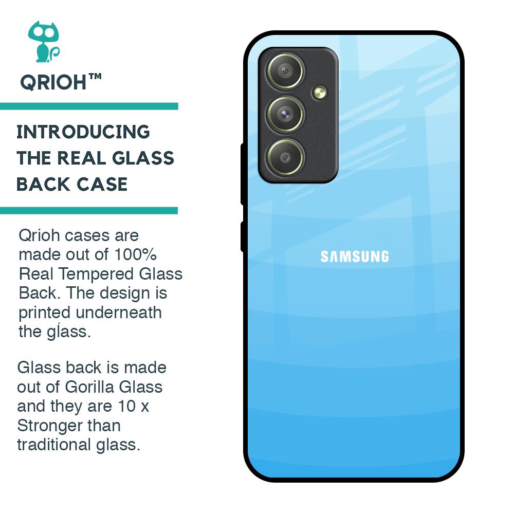 Wavy Blue Pattern Glass Case for Samsung Galaxy A54 5G