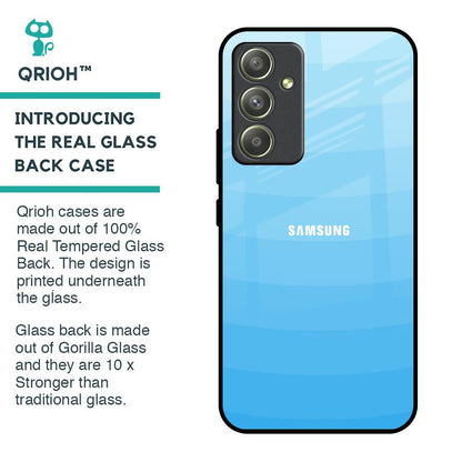 Wavy Blue Pattern Glass Case for Samsung Galaxy A54 5G