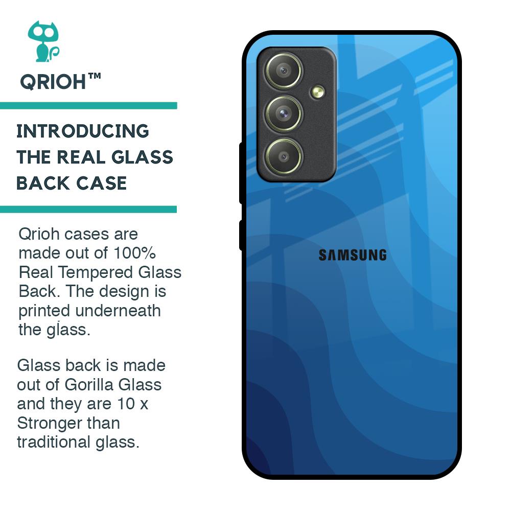 Blue Wave Abstract Glass Case for Samsung Galaxy A54 5G