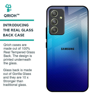 Blue Rhombus Pattern Glass Case for Samsung Galaxy A54 5G