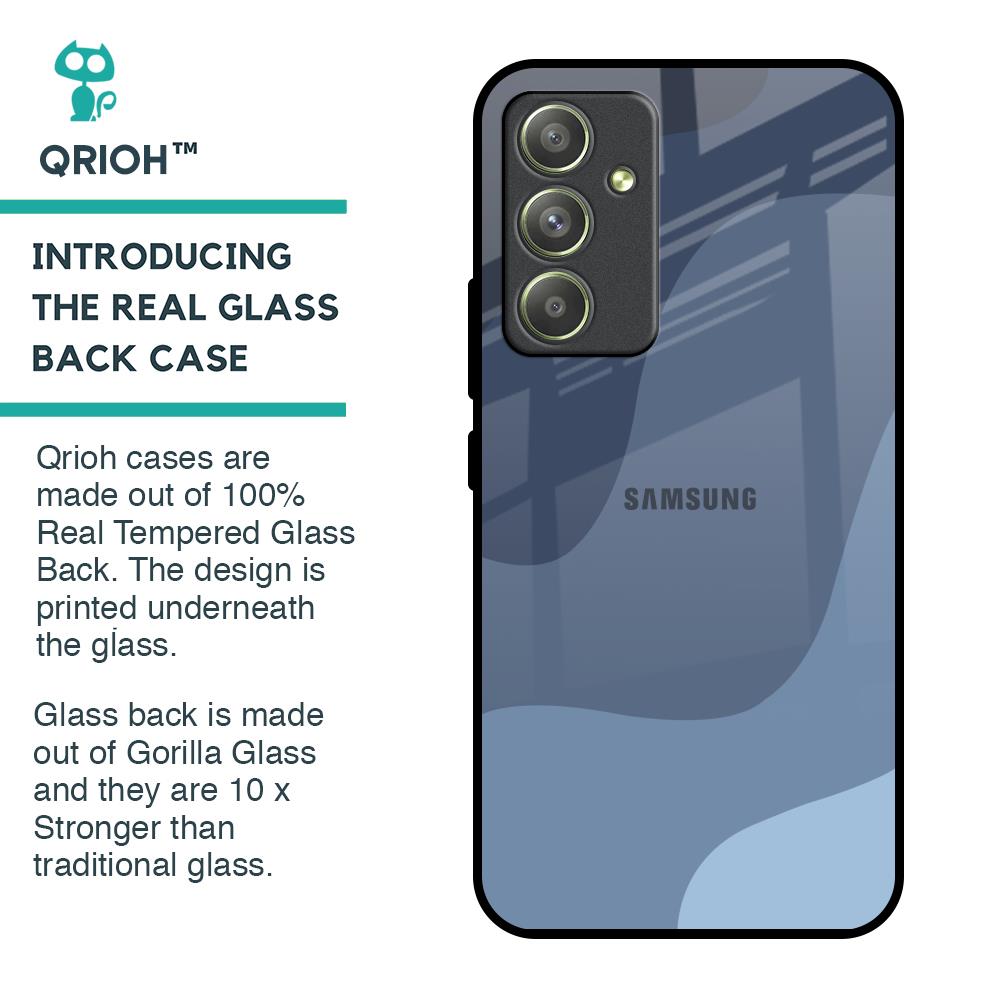 Navy Blue Ombre Glass Case for Samsung Galaxy A54 5G