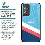 Pink & White Stripes Glass Case For Samsung Galaxy A54 5G