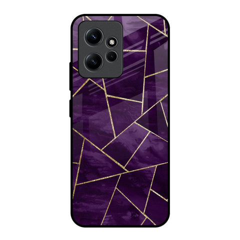 Geometric Purple Redmi Note 12 Glass Back Cover Online