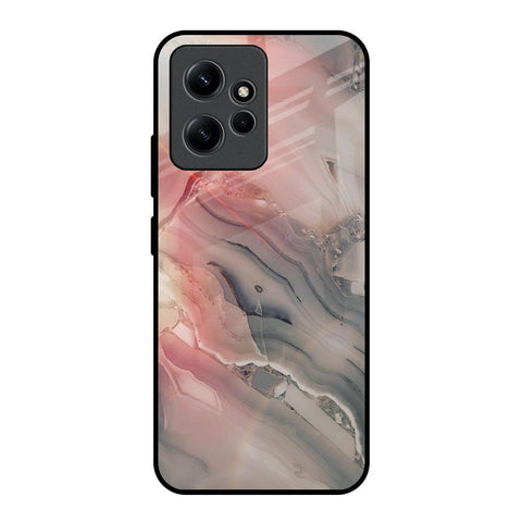 Pink And Grey Marble Redmi Note 12 Glass Back Cover Online