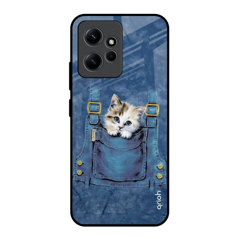 Kitty In Pocket Redmi Note 12 Glass Back Cover Online