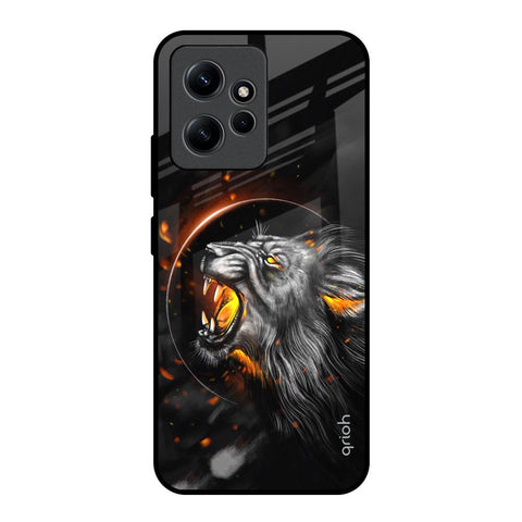 Aggressive Lion Redmi Note 12 Glass Back Cover Online