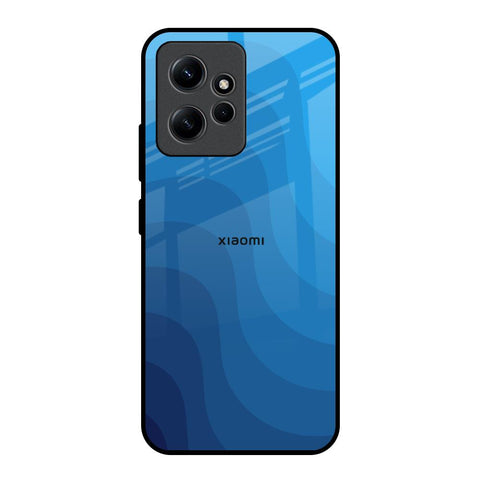 Blue Wave Abstract Redmi Note 12 Glass Back Cover Online