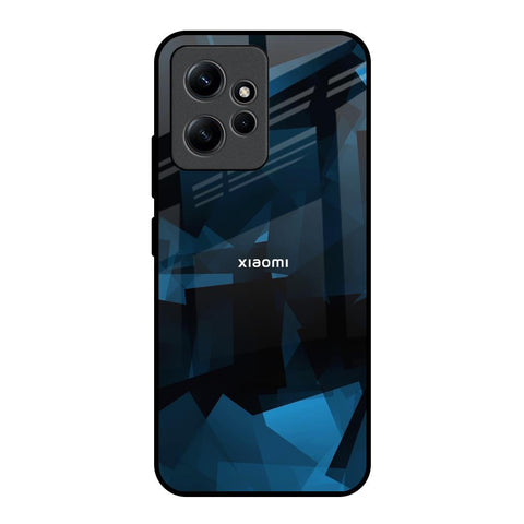 Polygonal Blue Box Redmi Note 12 Glass Back Cover Online