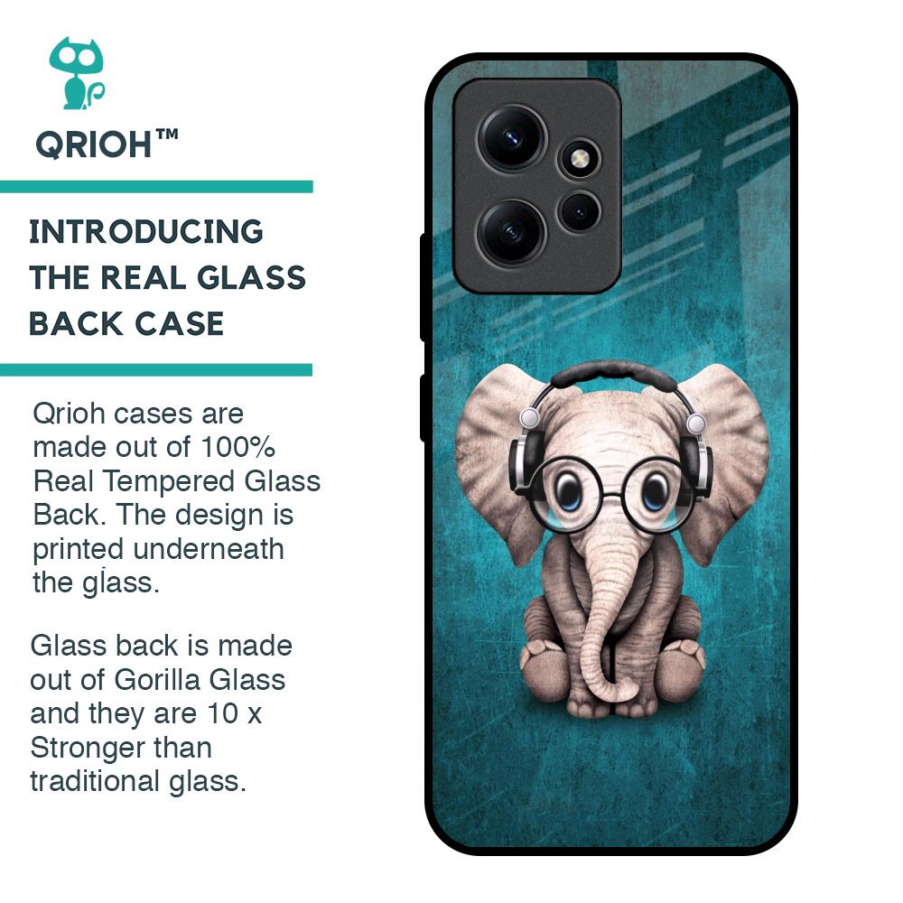 Adorable Baby Elephant Glass Case For Redmi Note 12