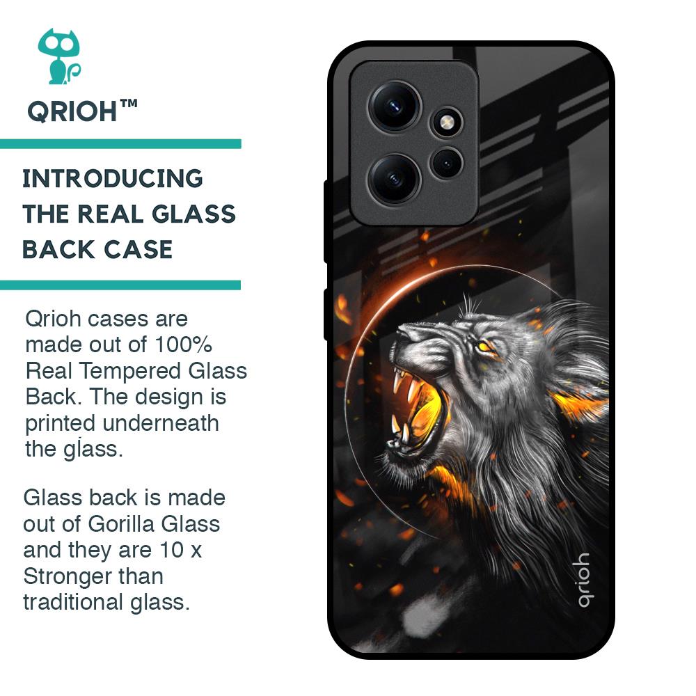 Aggressive Lion Glass Case for Redmi Note 12
