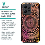 Floral Mandala Glass Case for Redmi Note 12