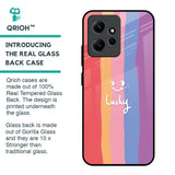 Lucky Abstract Glass Case for Redmi Note 12