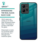 Green Triangle Pattern Glass Case for Redmi Note 12