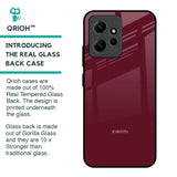 Classic Burgundy Glass Case for Redmi Note 12