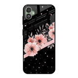 Floral Black Band Samsung Galaxy F14 5G Glass Back Cover Online