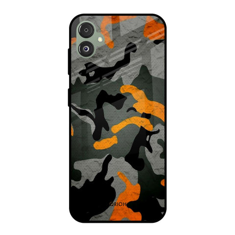 Camouflage Orange Samsung Galaxy F14 5G Glass Back Cover Online