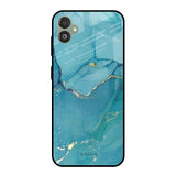 Blue Golden Glitter Samsung Galaxy F14 5G Glass Back Cover Online