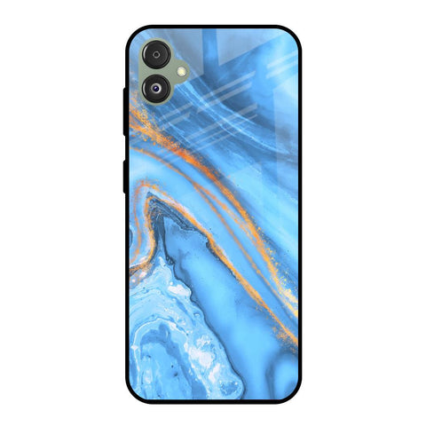 Vibrant Blue Marble Samsung Galaxy F14 5G Glass Back Cover Online