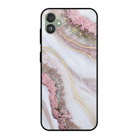 Pink & Gold Gllitter Marble Samsung Galaxy F14 5G Glass Back Cover Online