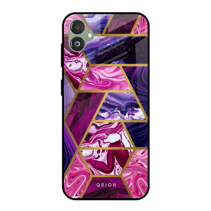 Electroplated Geometric Marble Samsung Galaxy F14 5G Glass Back Cover Online