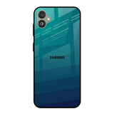 Green Triangle Pattern Samsung Galaxy F14 5G Glass Back Cover Online