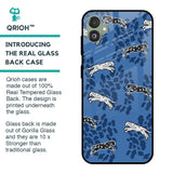 Blue Cheetah Glass Case for Samsung Galaxy F14 5G